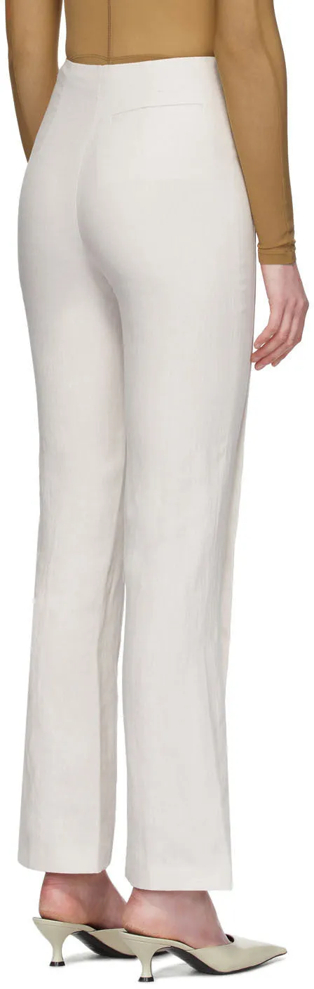 Acne Studios White Linen Flared Trousers
