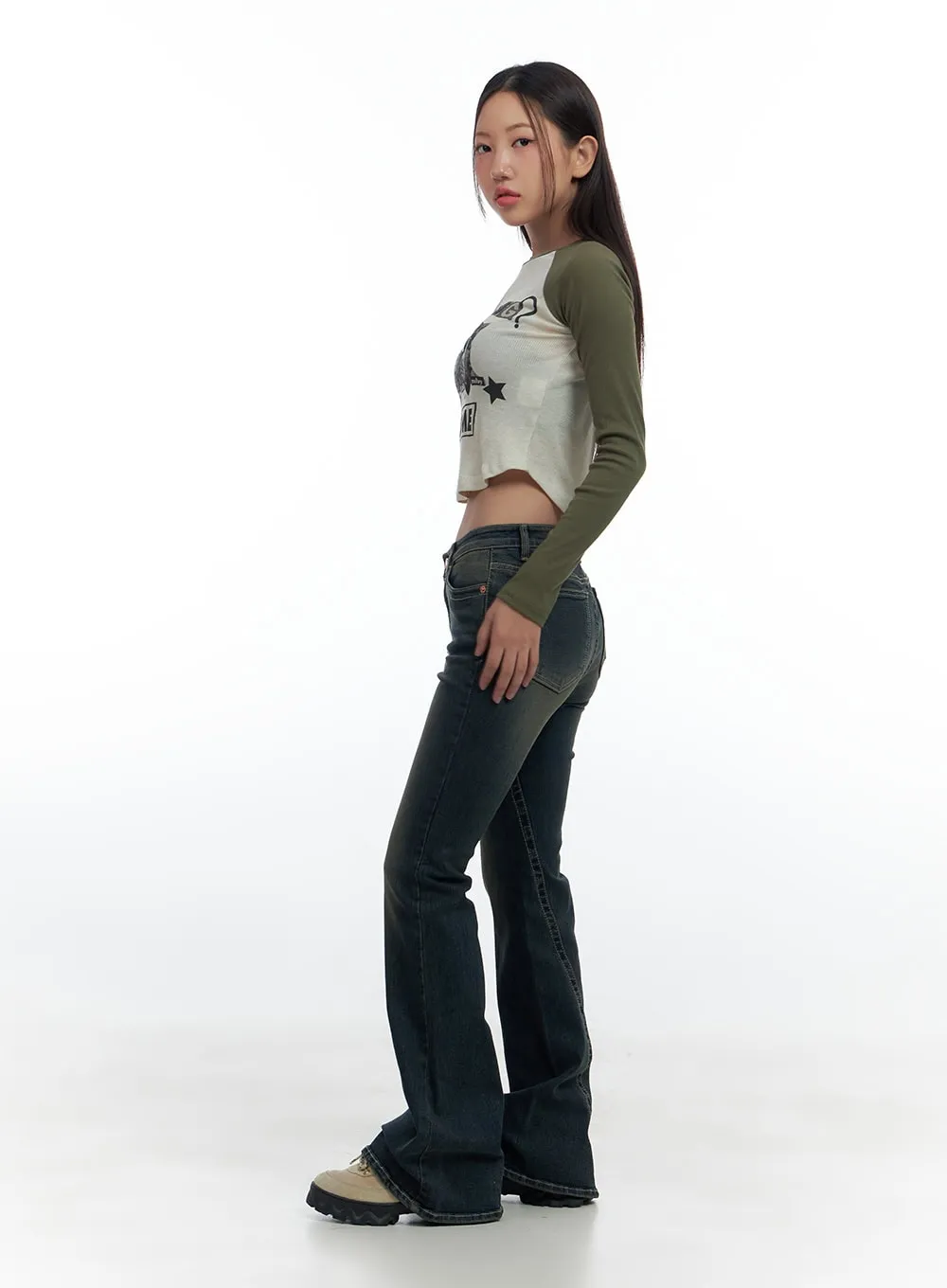 Aspen SlimFit Washed Bootcut Denim Jeans CS424