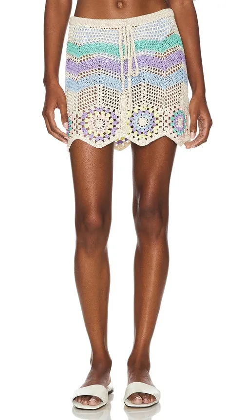 Capittana Vivi Crochet Mini Skirt in Ivory