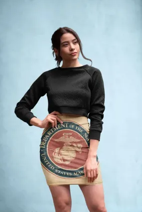 DD-Marine-Corps-Grunge-Seal-22109-Preview Pencil Skirt