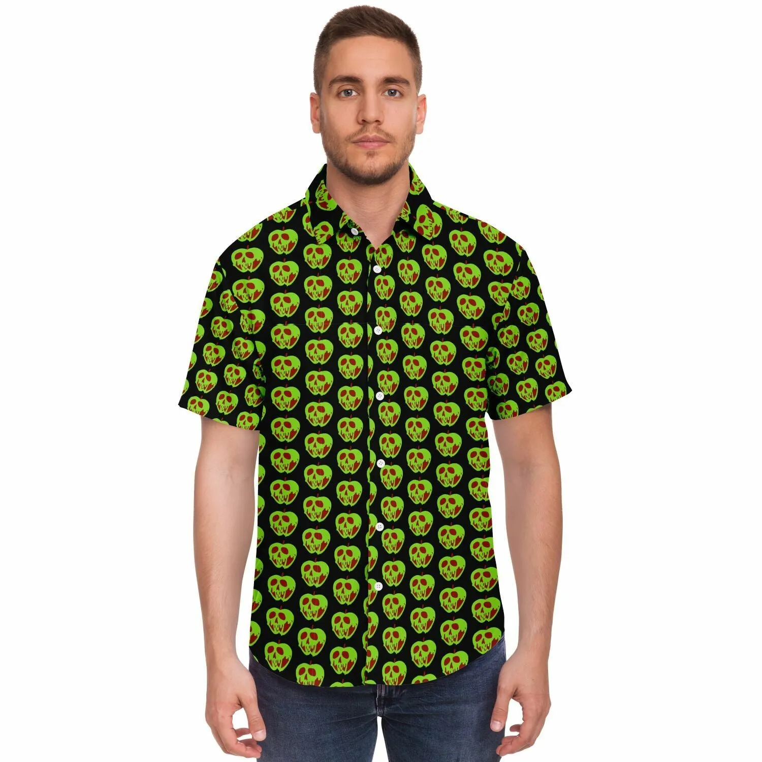 Evil Apple Short Sleeve Button Down Shirt