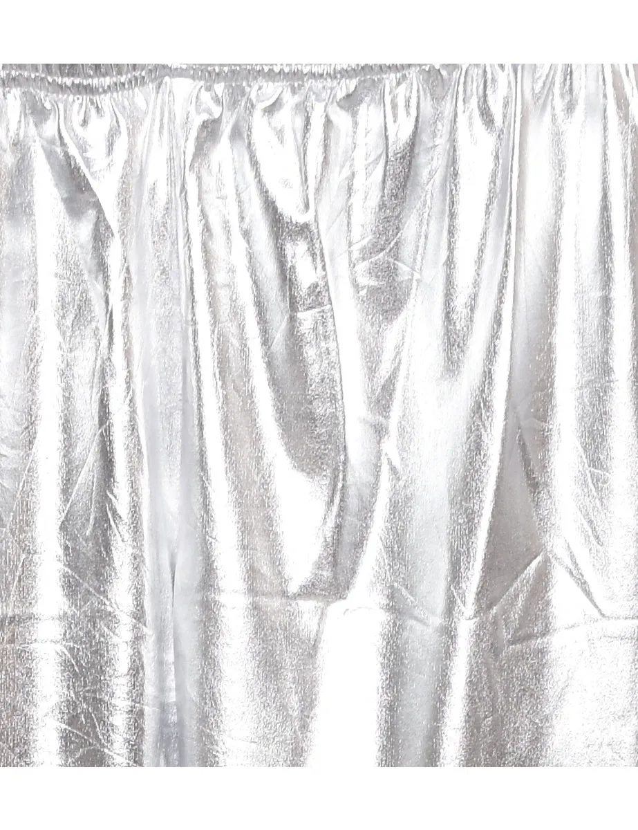 Flared Leg Metallic Trousers - W28 L32