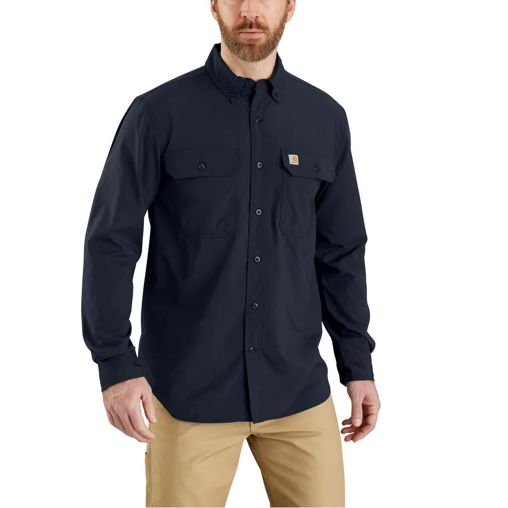 Force Relaxed Fit Lightweight Long- Sleeve Shirt - I26-Navy | Carhartt 105291