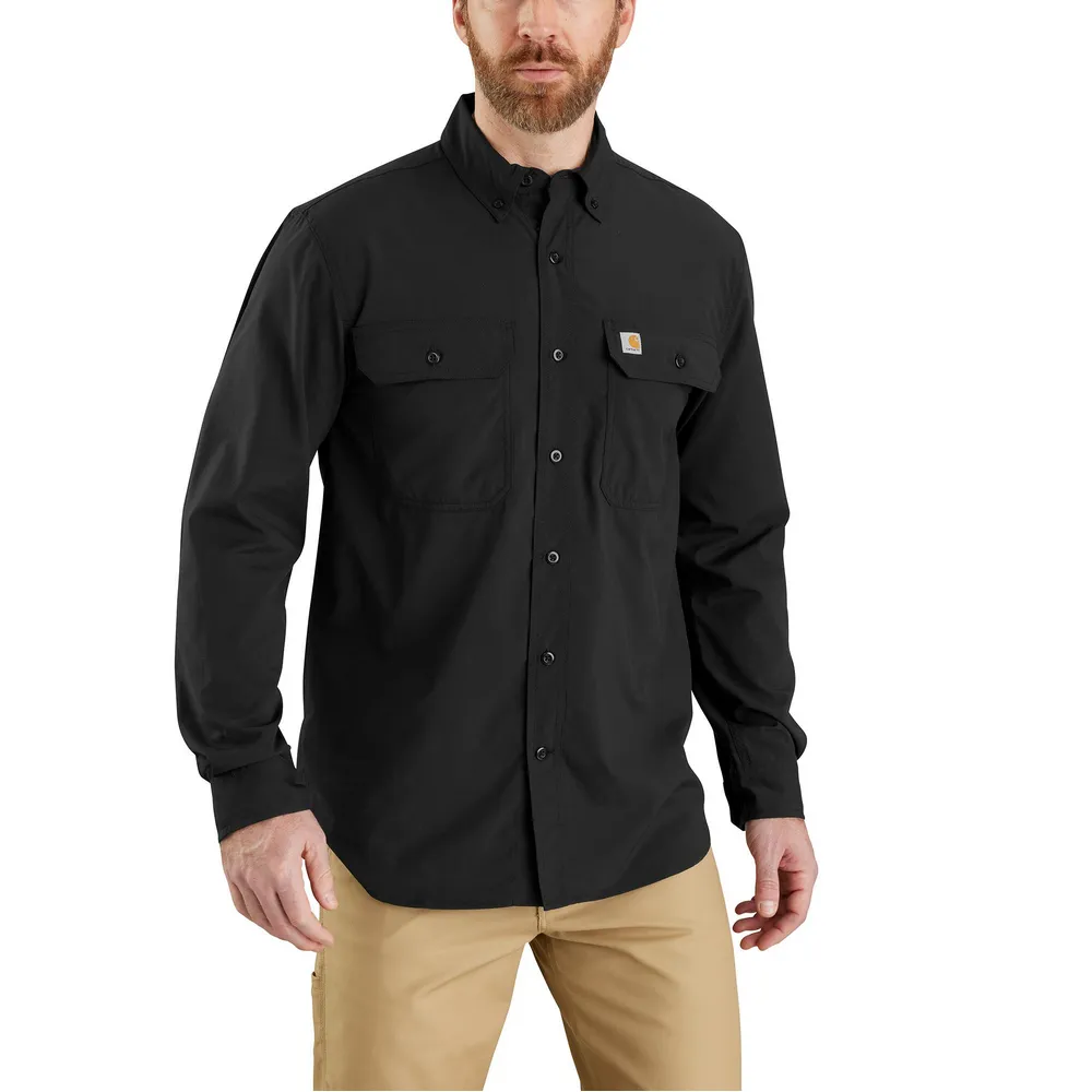Force Relaxed Fit Lightweight Long- Sleeve Shirt - N04-Black | Carhartt 105291