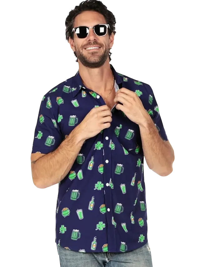 Green Beer Button Down