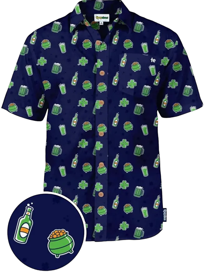 Green Beer Button Down