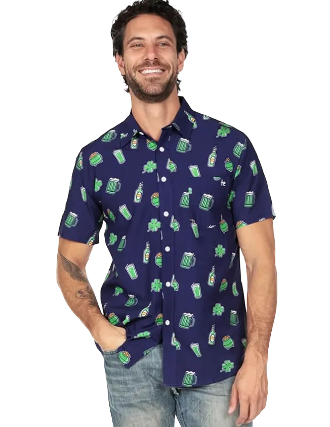 Green Beer Button Down
