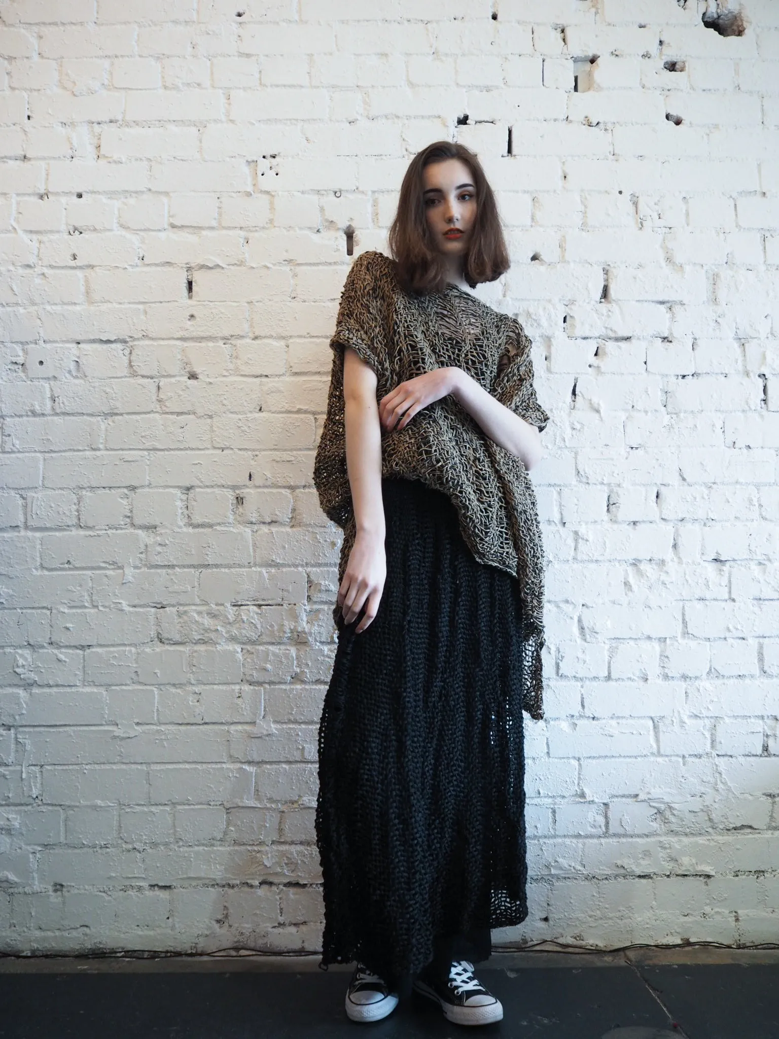 Hand loom Maxi skirt (Linen) Sage Green
