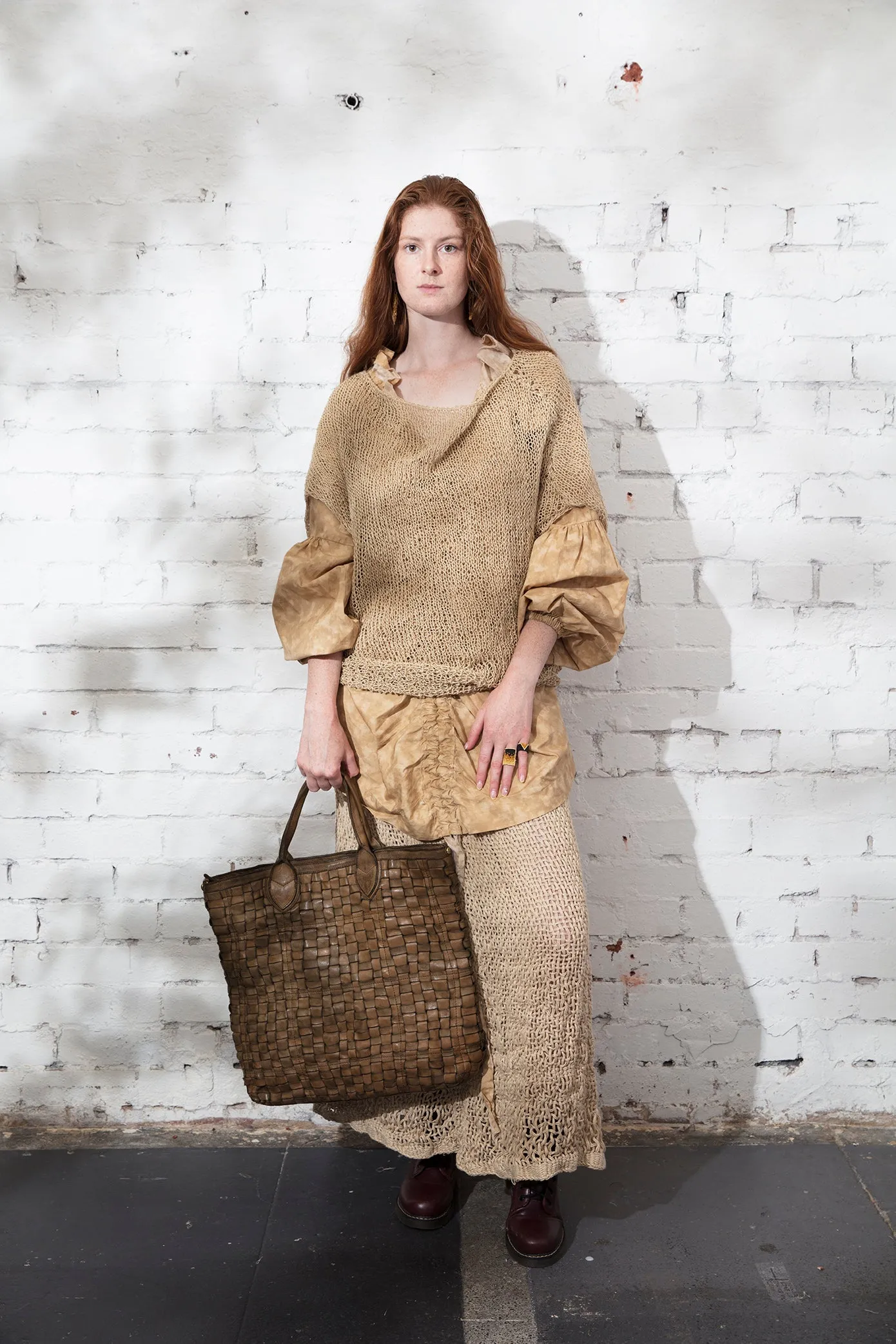 Hand loom Maxi skirt (Linen) Sage Green