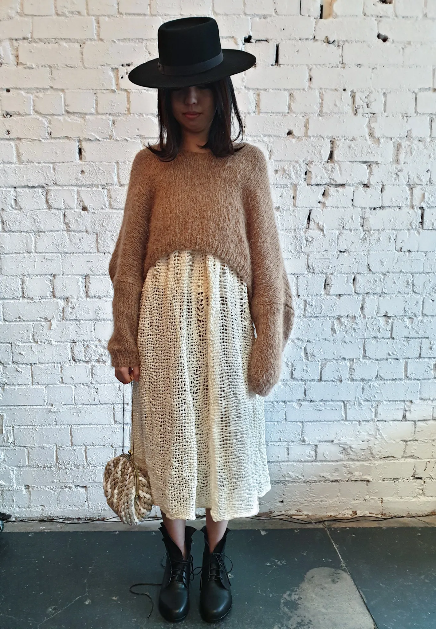 Hand loom Maxi skirt (Linen) Sage Green