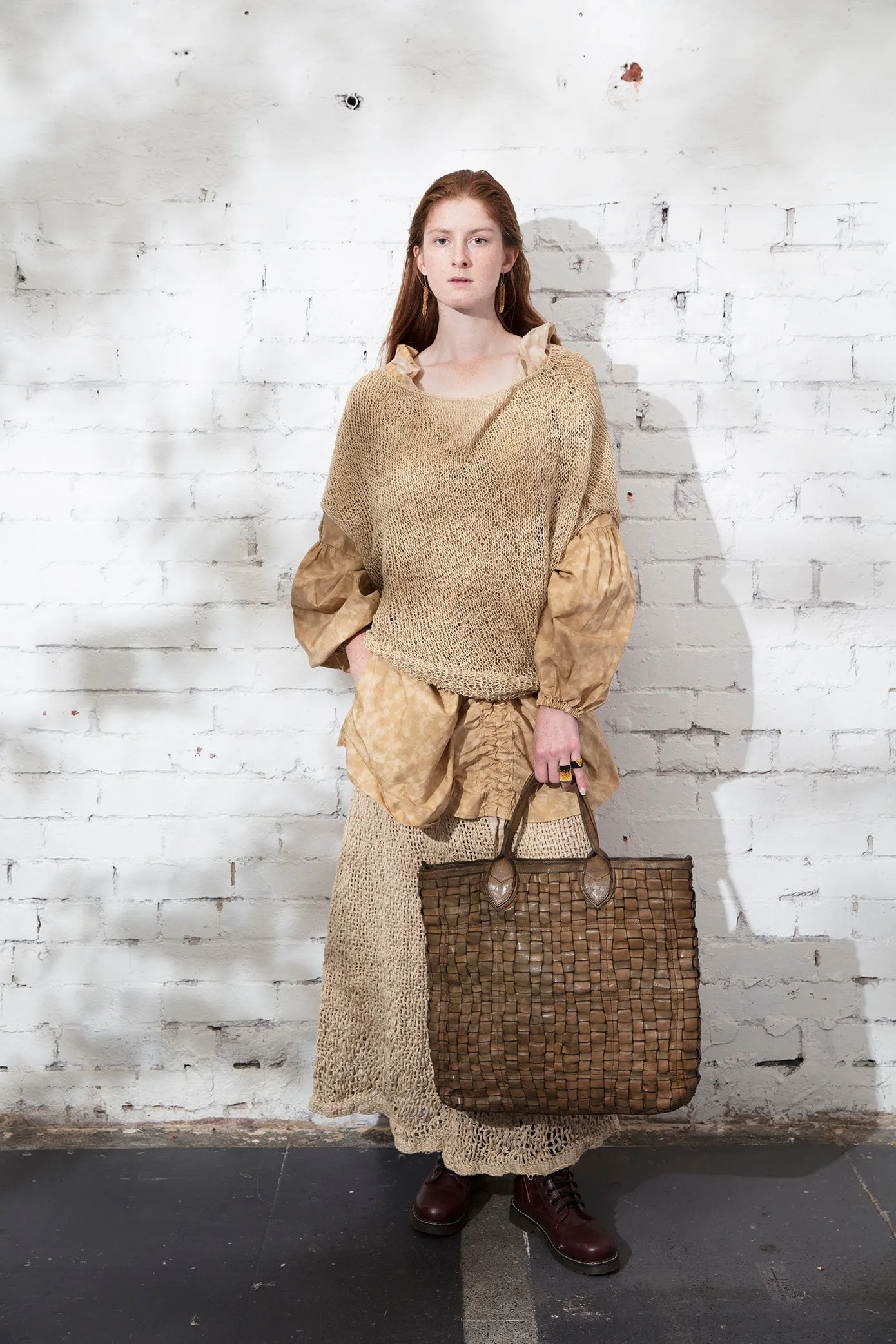 Hand loom Maxi skirt (Linen) Sage Green