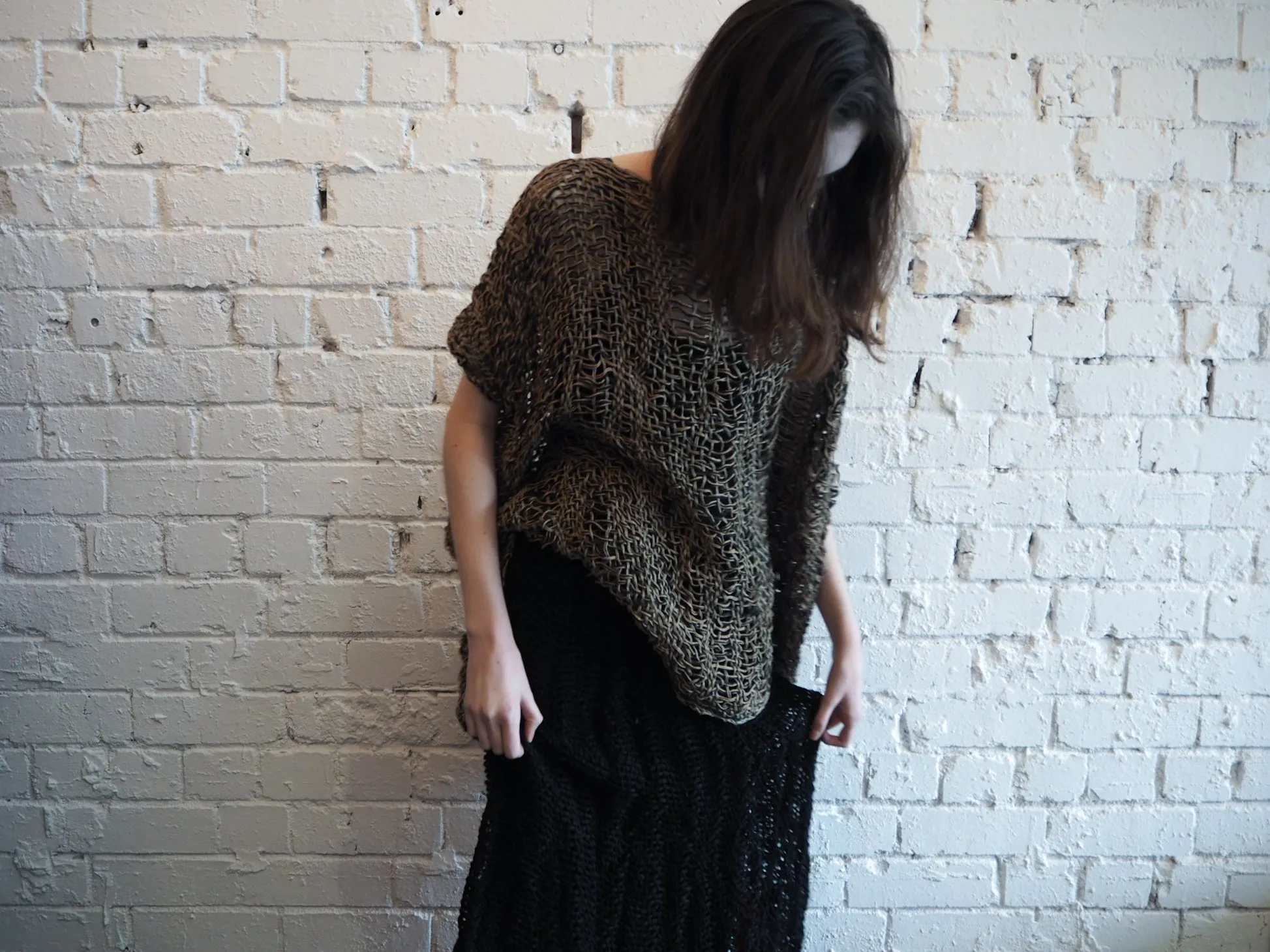 Hand loom Maxi skirt (Linen) Wheat