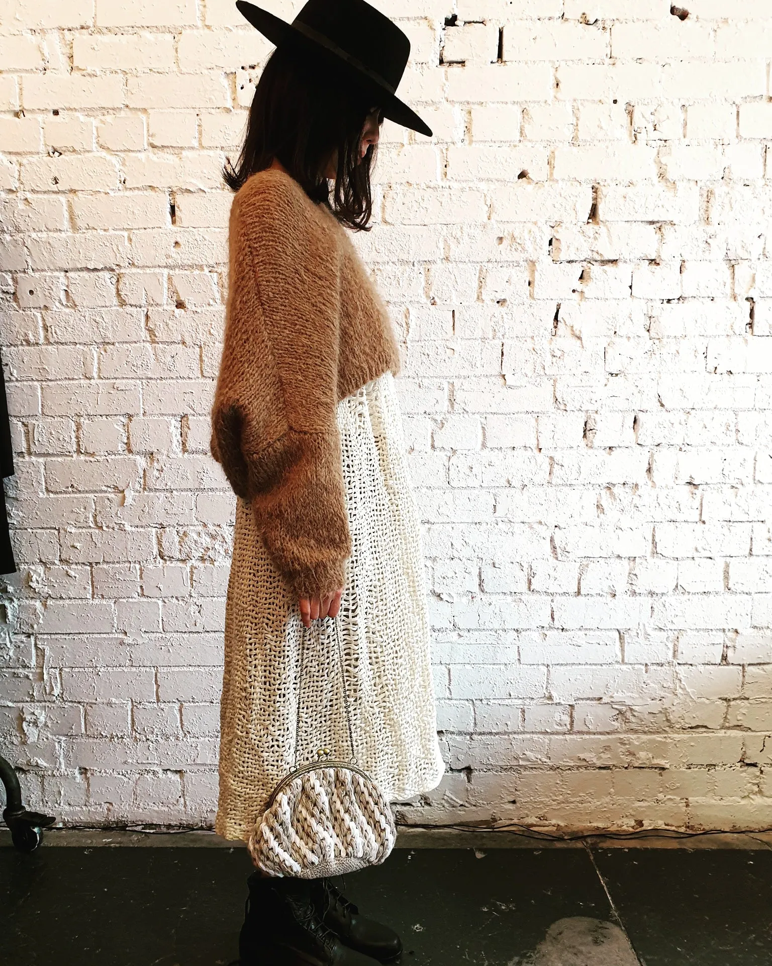 Hand loom Maxi skirt (Linen) Wheat