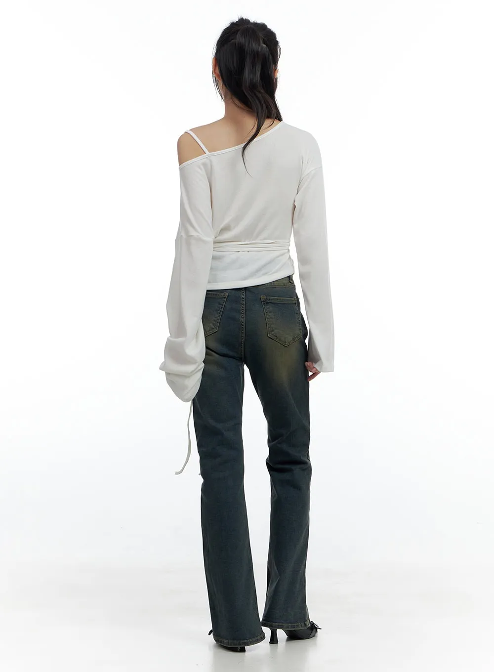 Juno Yellow Slim Bootcut Denim Jeans CS419