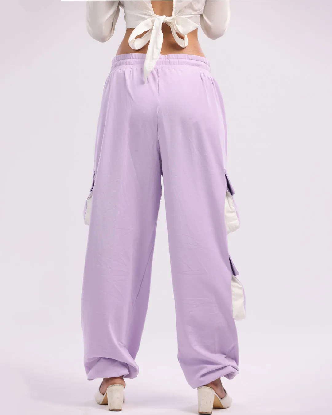 Lavender Cotton Cargo Pants for Women: All-Day Swag in Every Step