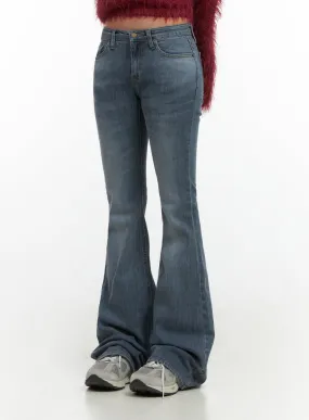 Liv Washed Denim Low Waist Bootcut Jeans CO414