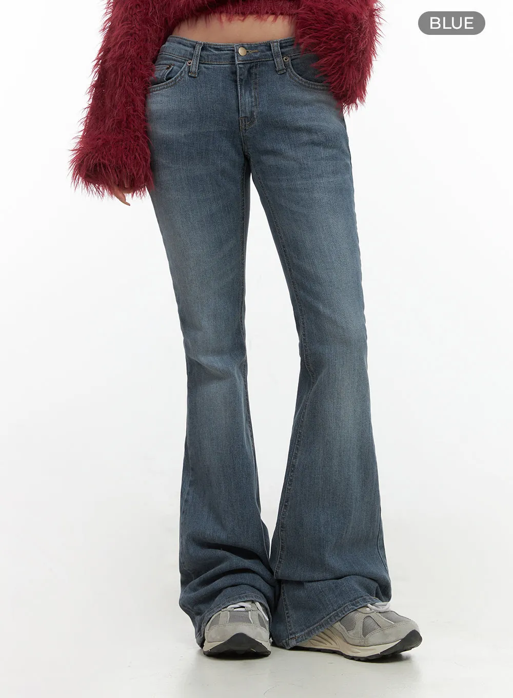 Liv Washed Denim Low Waist Bootcut Jeans CO414
