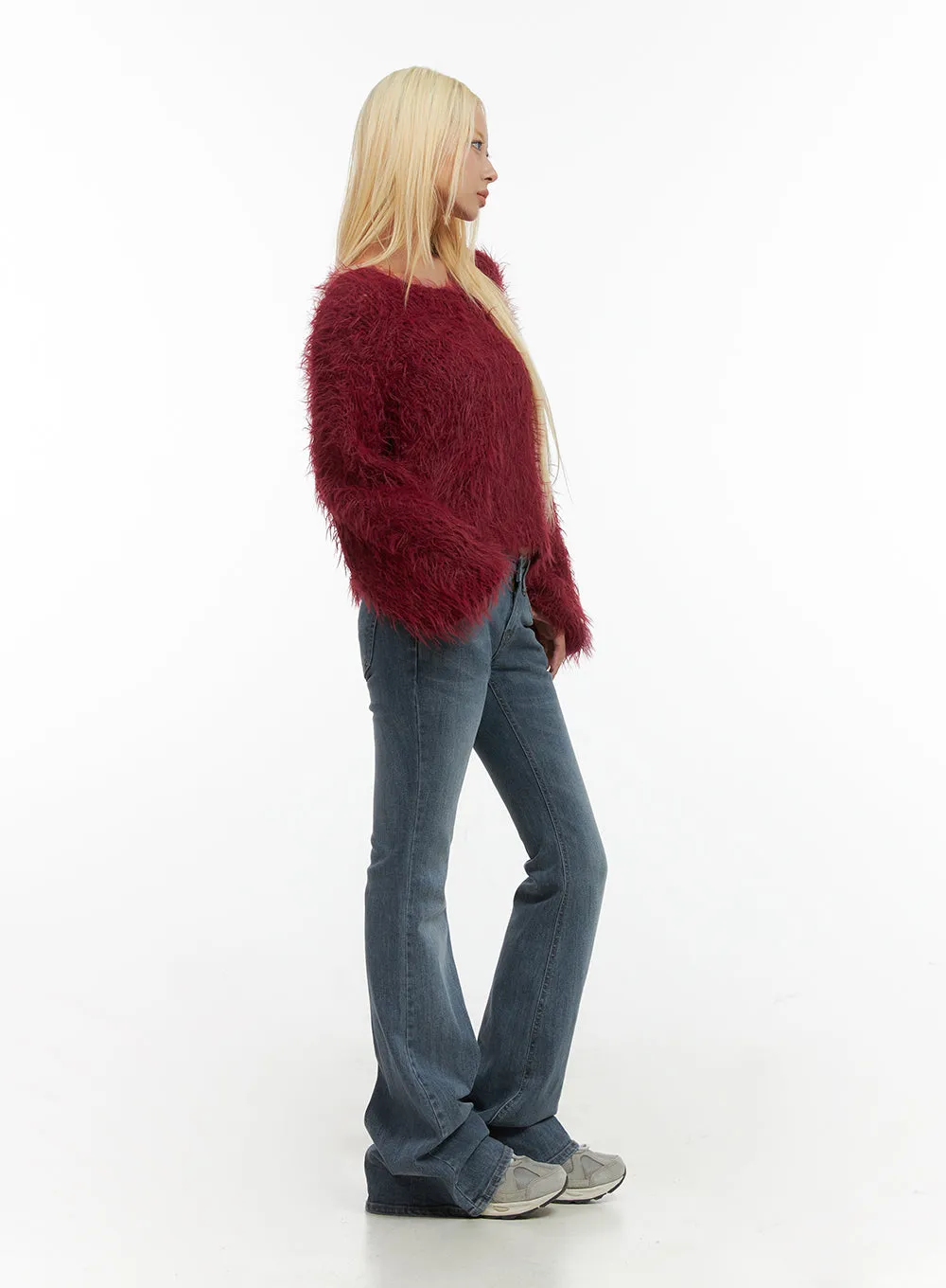 Liv Washed Denim Low Waist Bootcut Jeans CO414