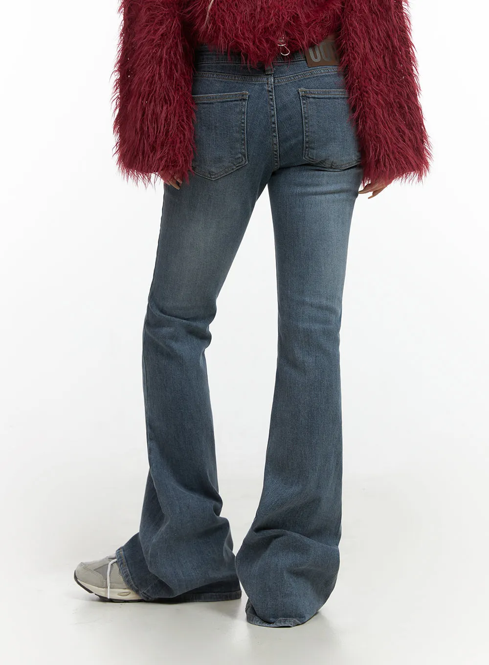 Liv Washed Denim Low Waist Bootcut Jeans CO414