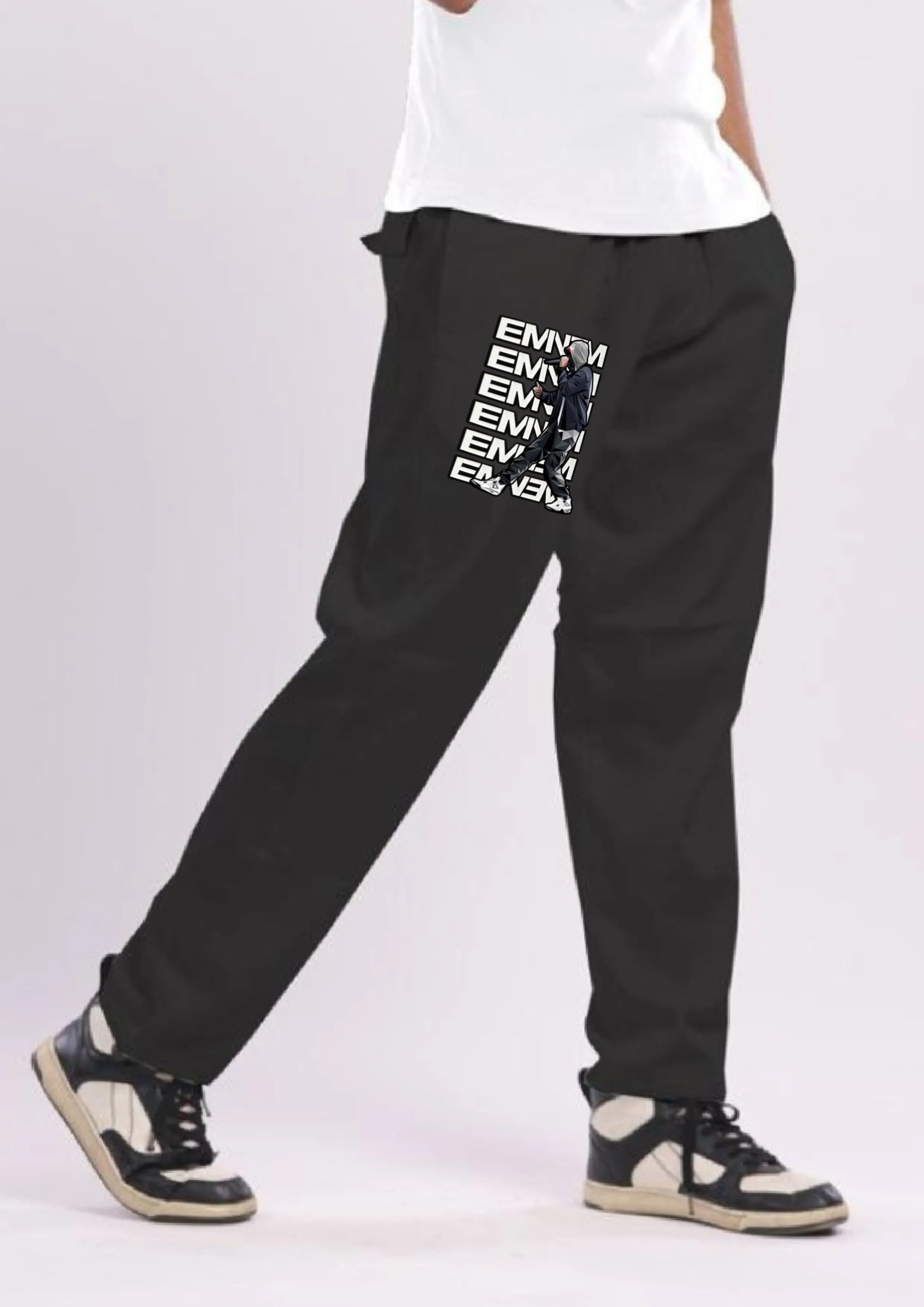 Men's Eminem Black Cotton Pant