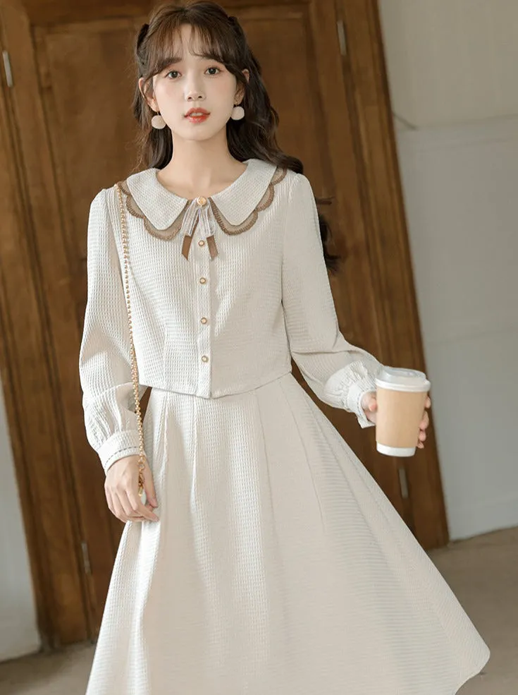 Shirt Flared Skirt Short Retro Girly