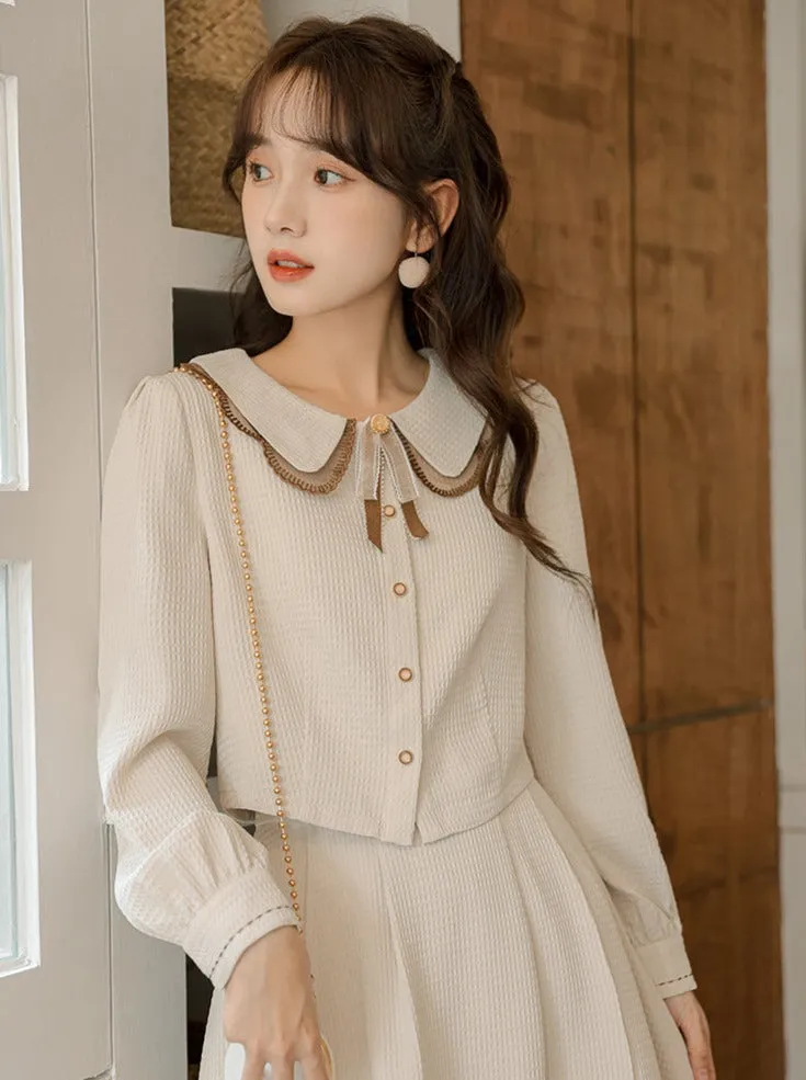 Shirt Flared Skirt Short Retro Girly
