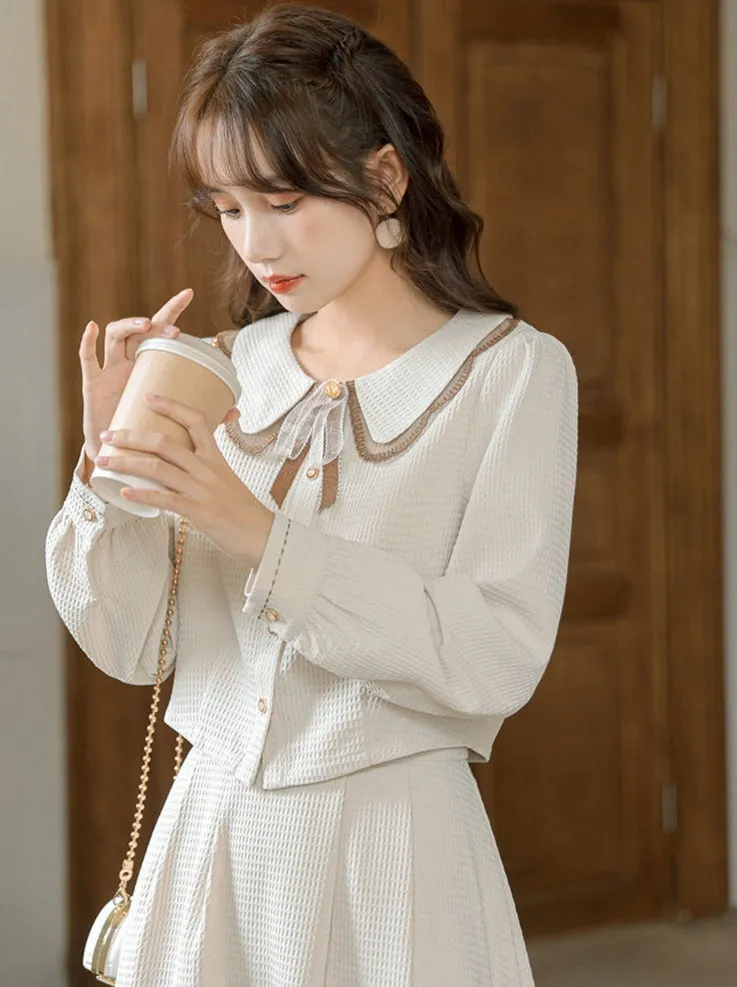 Shirt Flared Skirt Short Retro Girly