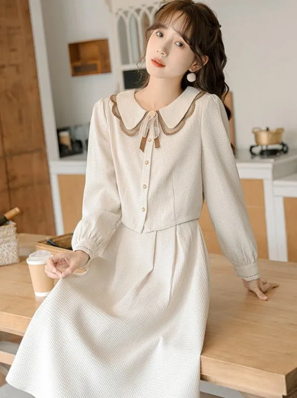 Shirt Flared Skirt Short Retro Girly