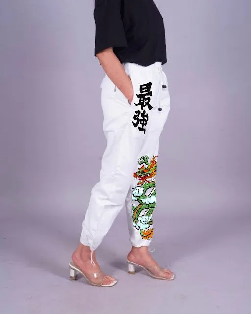 Snacky Dragon's High-End White Cargo Pants for Women!