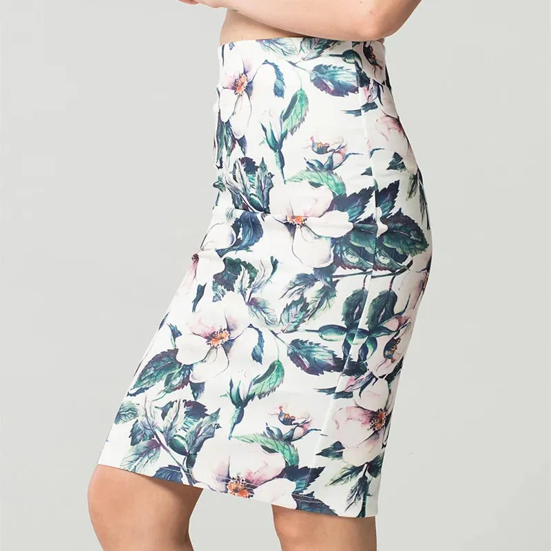 Summer Style Floral Print Midi Skirt Women Spring Pencil Skirt